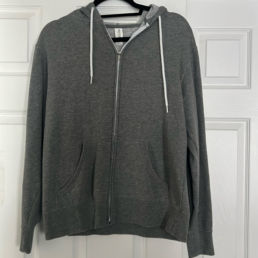 Independence Trading Company Grey Sweatshirt Hoodie Zip Up Size Mediun